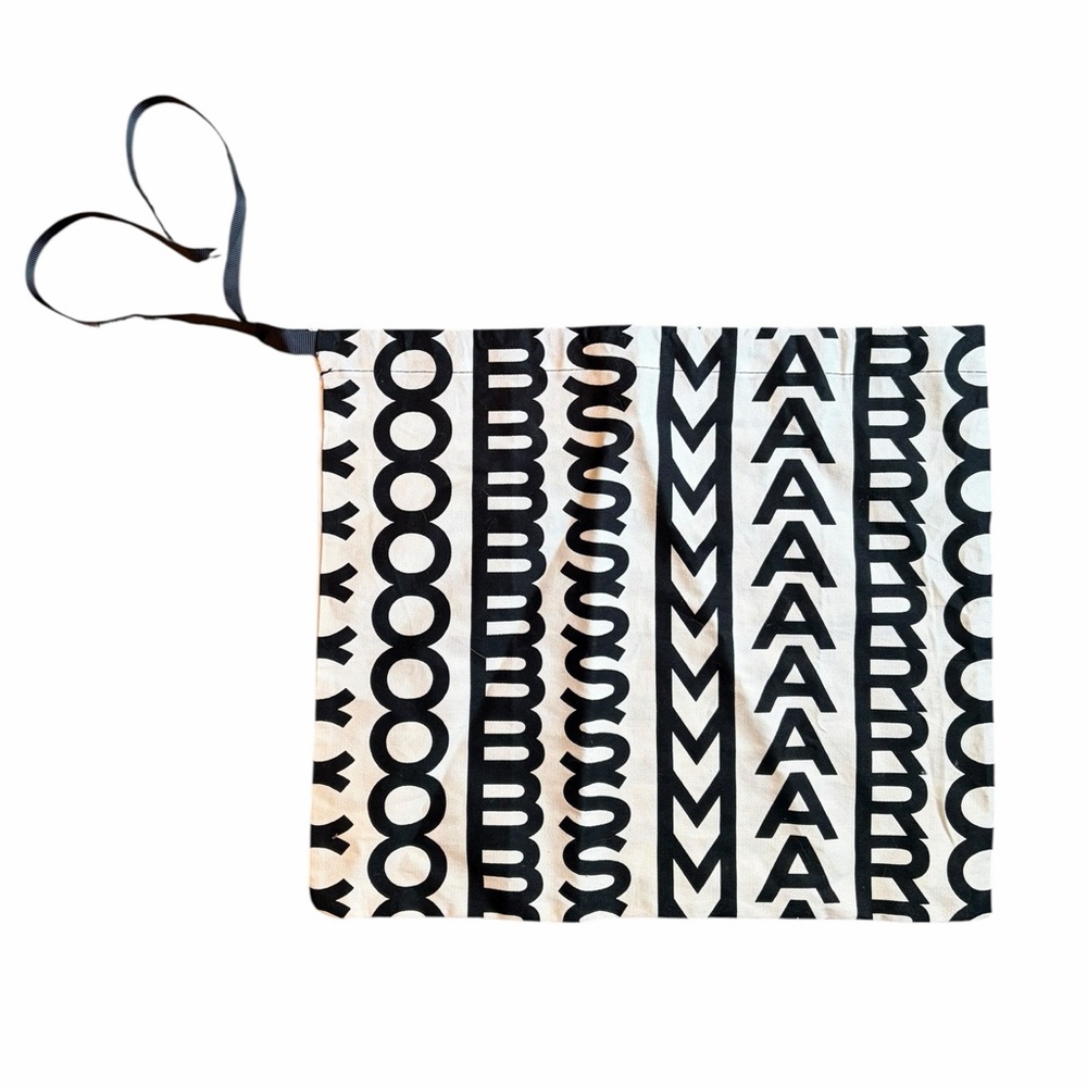 Marc Jacobs Monogram Logo Cotton Drawstring Dust Bag Travel Pouch 11.5x13.5 - Picture 3 of 9